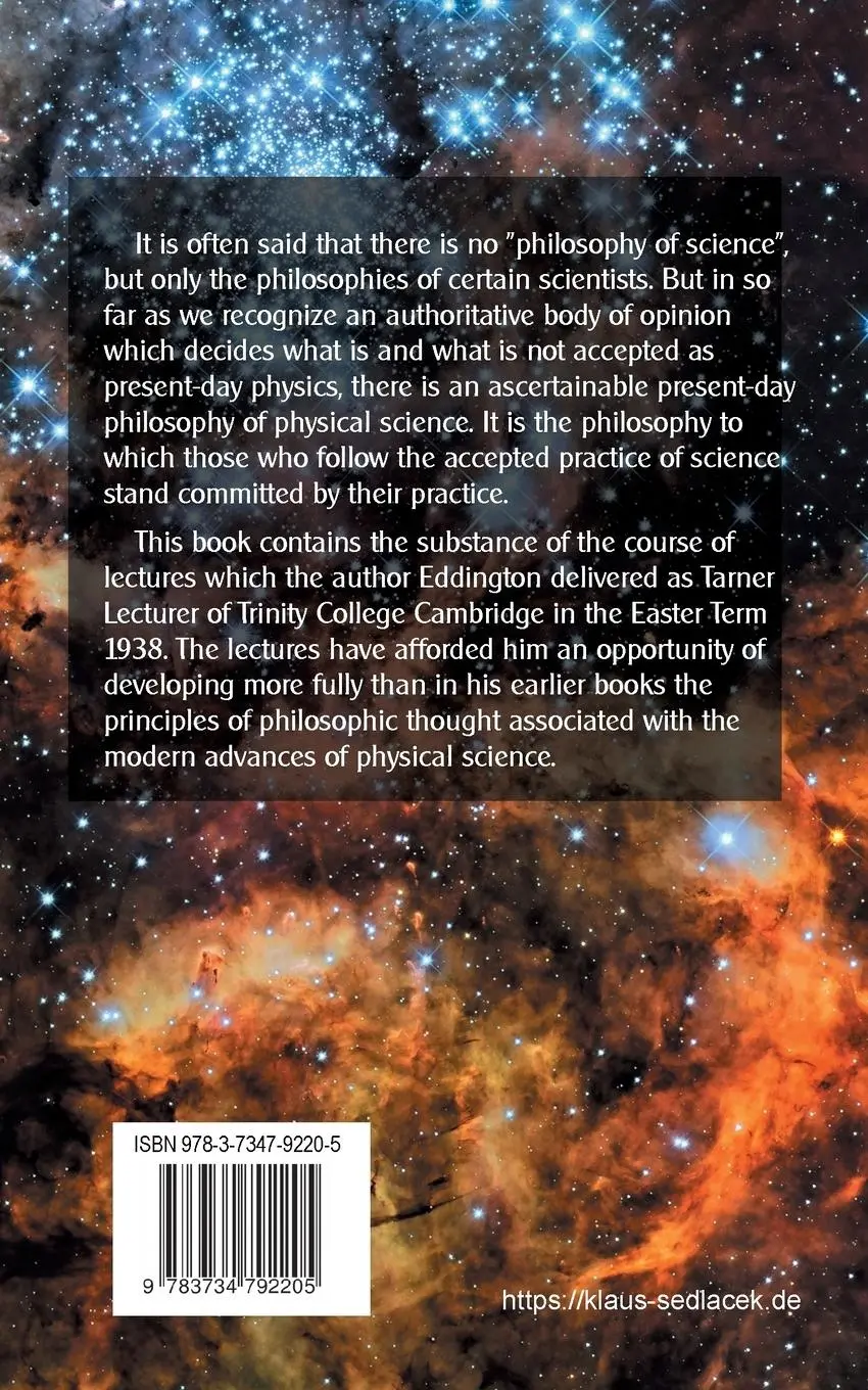Rückseite: 9783734792205 | The Philosophy of Physical Science | TARNER LECTURES 1938 - CAMBRIDGE