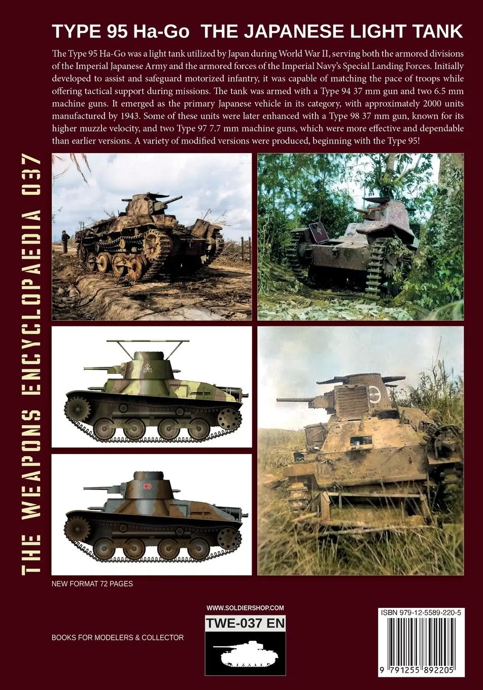 Rückseite: 9791255892205 | Japanese light tank -Type 95 Ha-Go &amp; derived | Luca Stefano Cristini