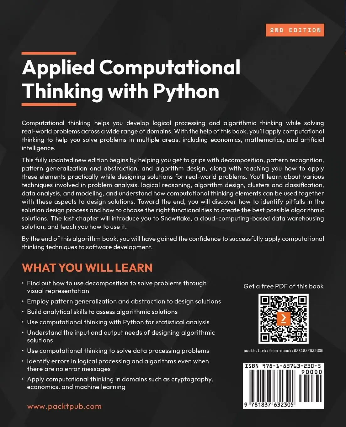 Rückseite: 9781837632305 | Applied Computational Thinking with Python - Second Edition | Buch