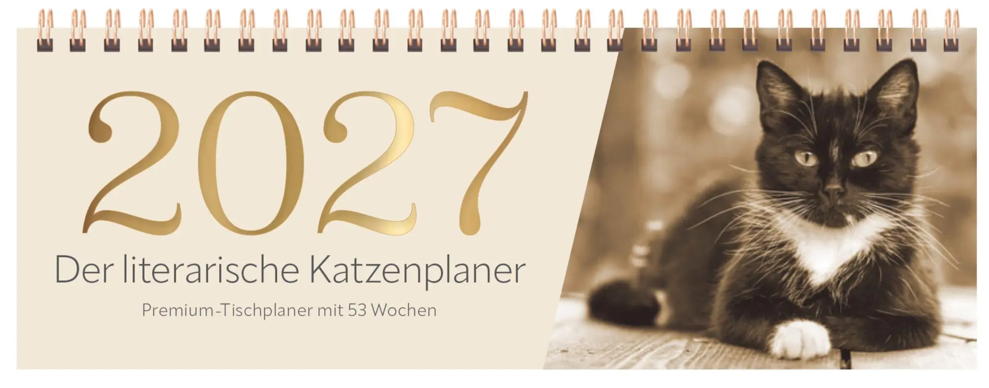 Cover: 9783819302305 | Der literarische Katzenplaner Tischquerkalender 2027 | Korsch Verlag
