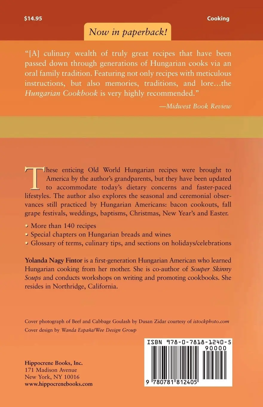 Rückseite: 9780781812405 | Hungarian Cookbook | Old World Recipes for New World Cooks | Fintor