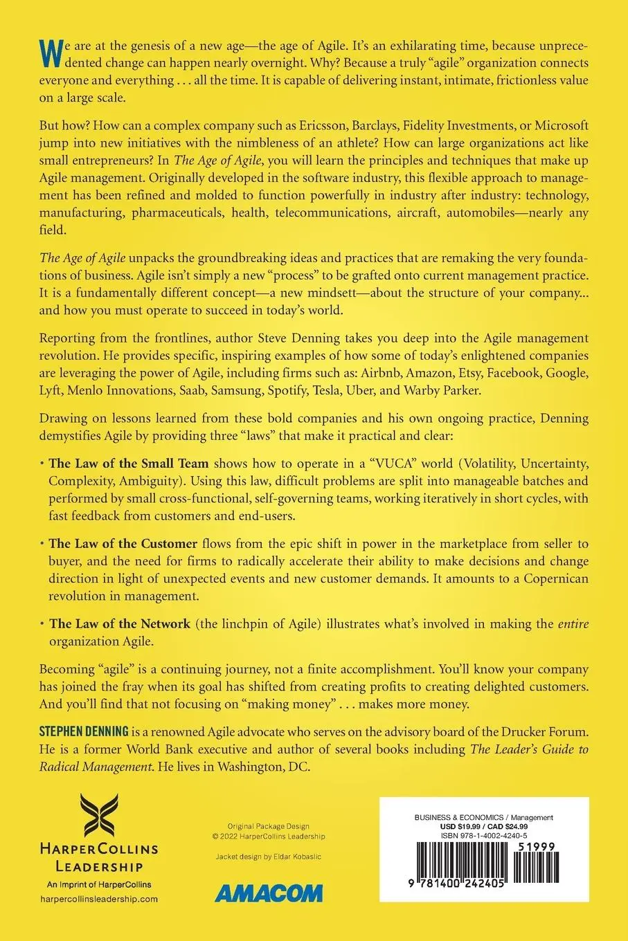 Rückseite: 9781400242405 | The Age of Agile | Stephen Denning | Taschenbuch | Englisch | 2022