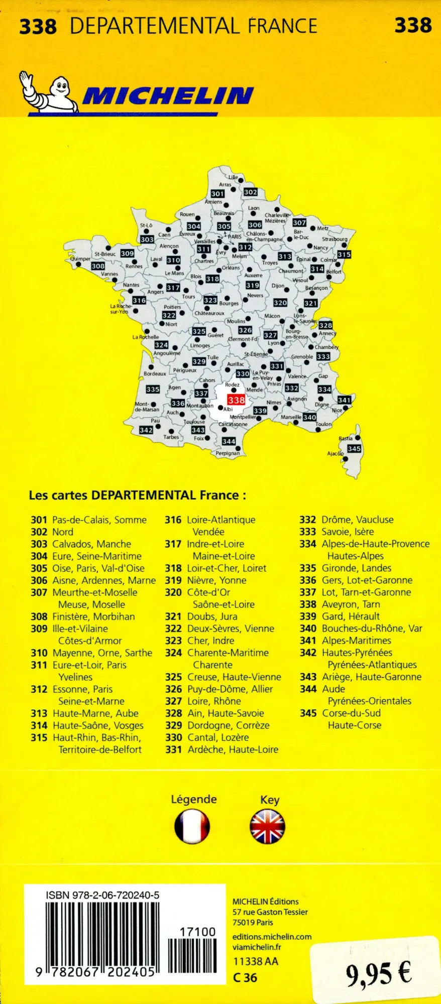 Bild: 9782067202405 | Michelin Local Map 338 Aveyron - Tarn | Michelin | (Land-)Karte | 1 S.