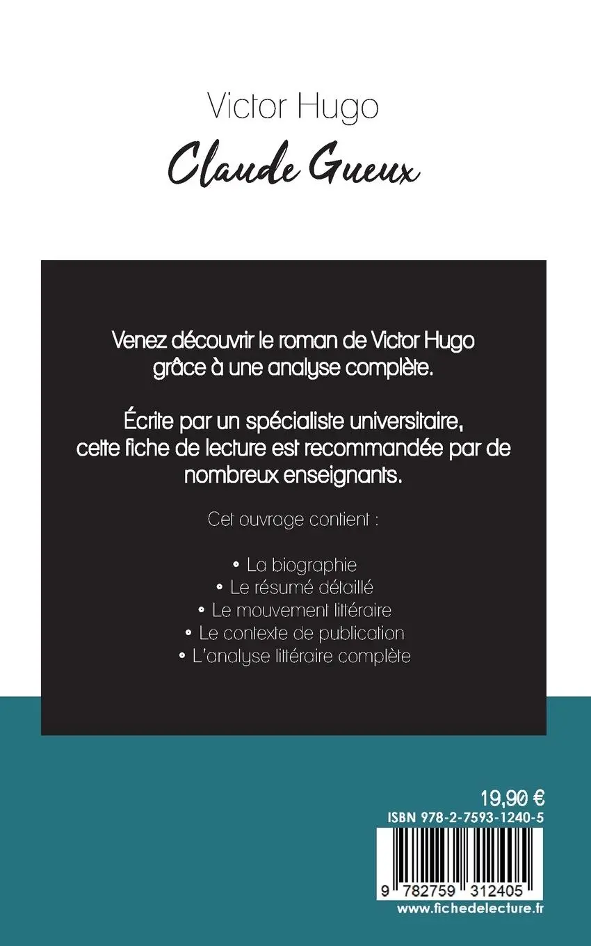 Rückseite: 9782759312405 | Claude Gueux de Victor Hugo (fiche de lecture et analyse complète...