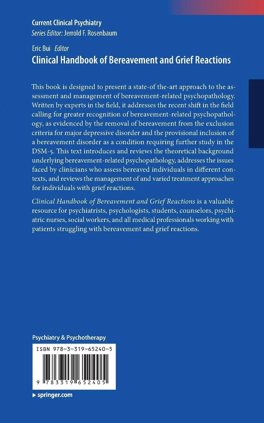 Rückseite: 9783319652405 | Clinical Handbook of Bereavement and Grief Reactions | Eric Bui | Buch