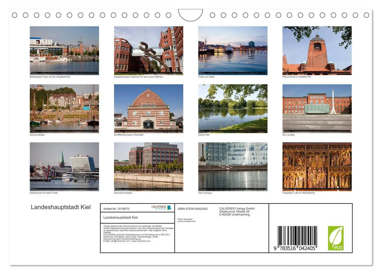 Bild: 9783516042405 | Landeshauptstadt Kiel (Wandkalender 2026 DIN A4 quer), CALVENDO...