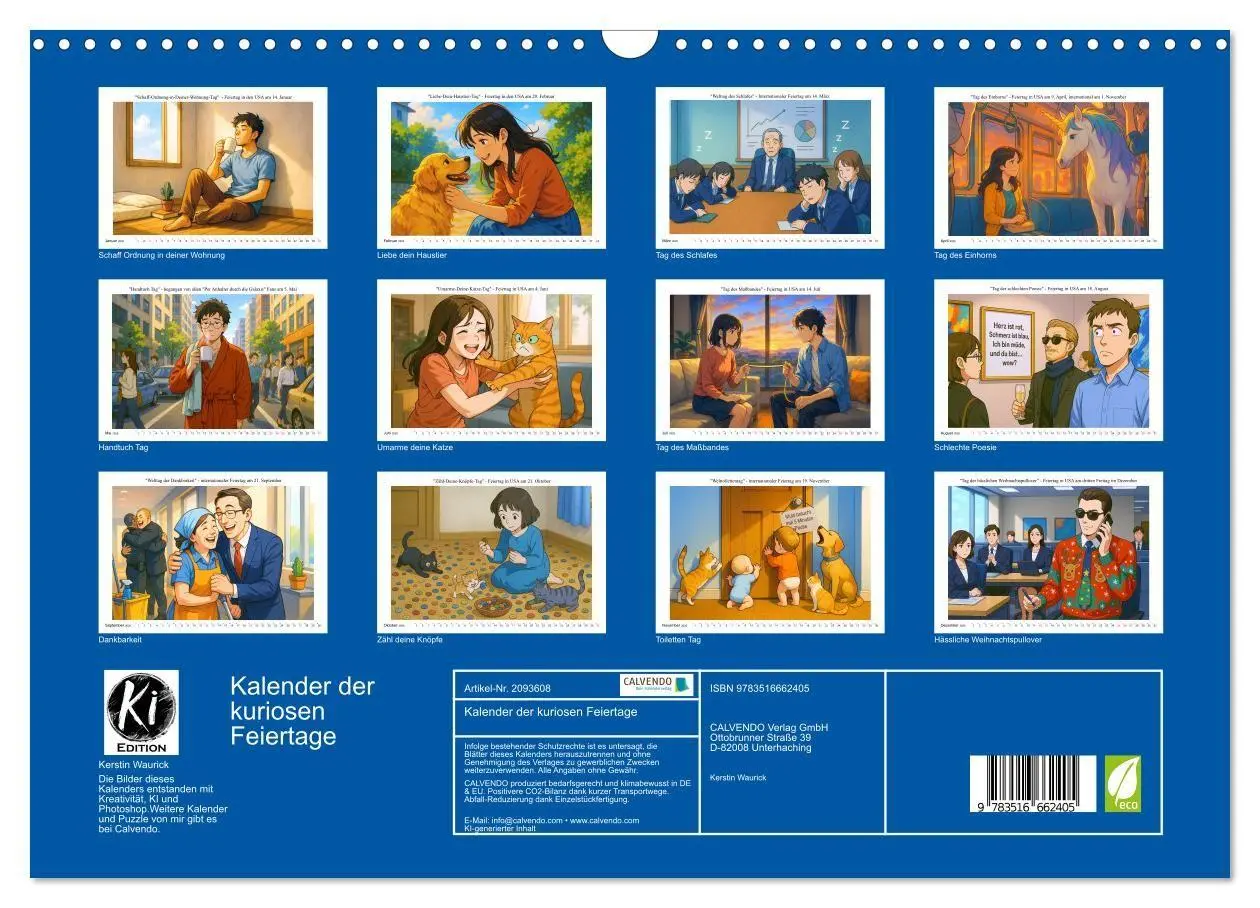Bild: 9783516662405 | Kalender der kuriosen Feiertage (Wandkalender 2026 DIN A3 quer),...
