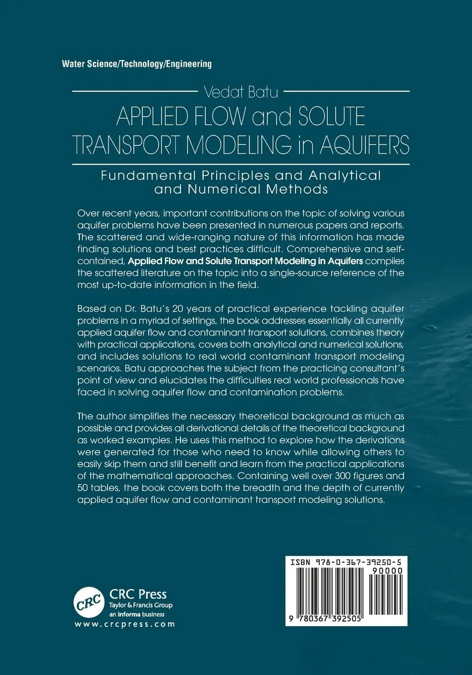 Rückseite: 9780367392505 | Applied Flow and Solute Transport Modeling in Aquifers | Vedat Batu