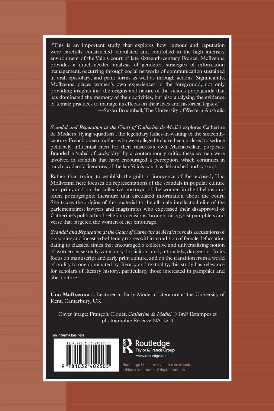 Rückseite: 9781032402505 | Scandal and Reputation at the Court of Catherine de Medici | McIlvenna