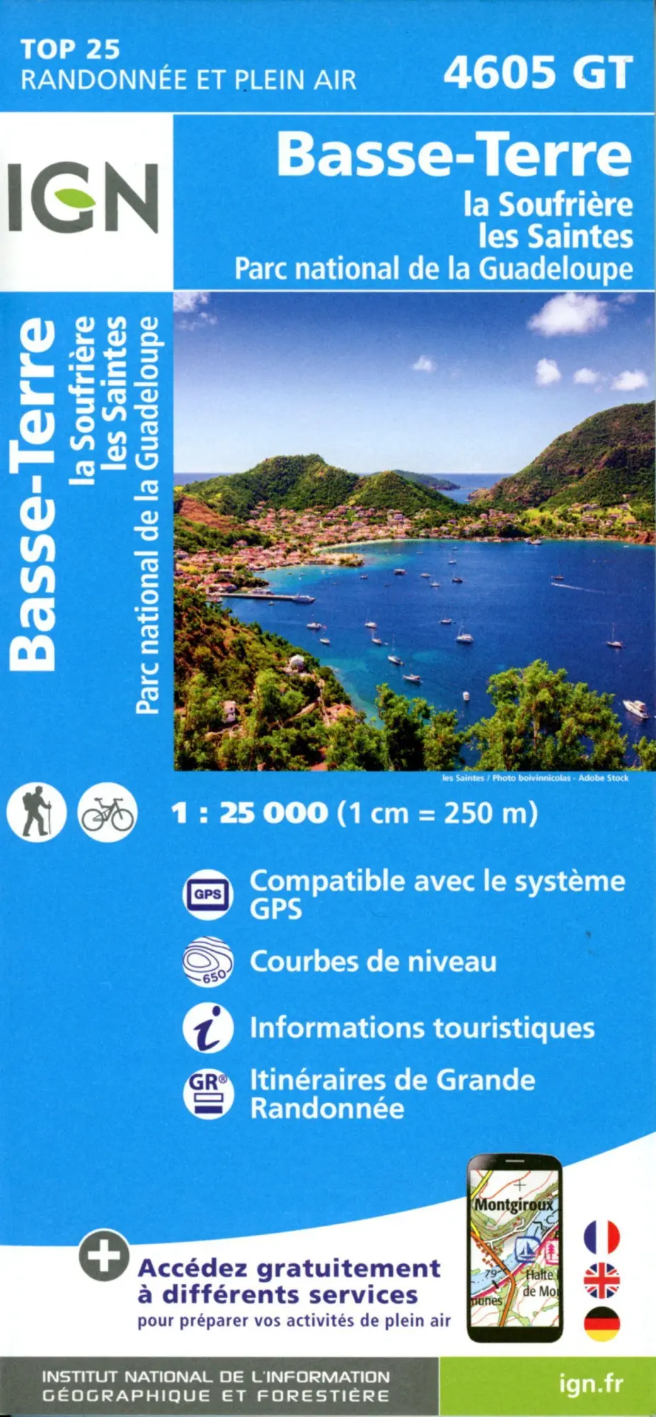 Cover: 9782758552505 | Basse Terre - Les Saintes - La Désirades 1:25 000 | (Land-)Karte