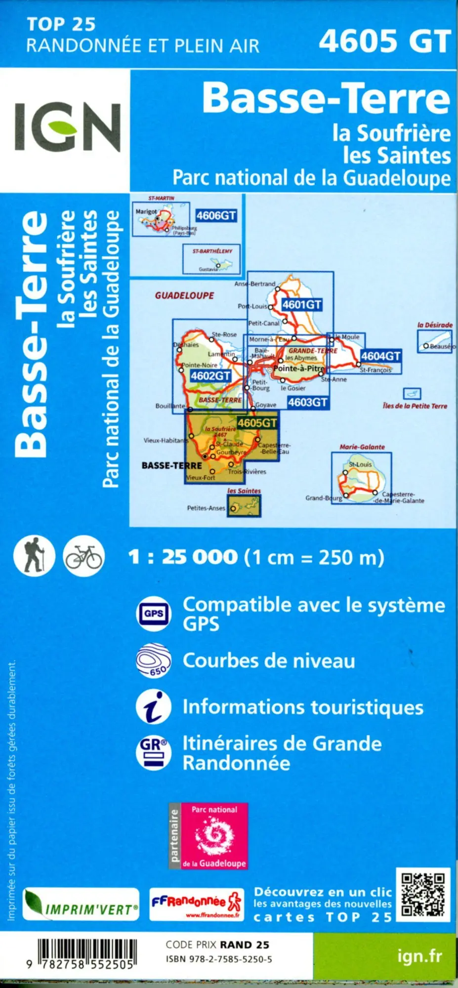 Bild: 9782758552505 | Basse Terre - Les Saintes - La Désirades 1:25 000 | (Land-)Karte