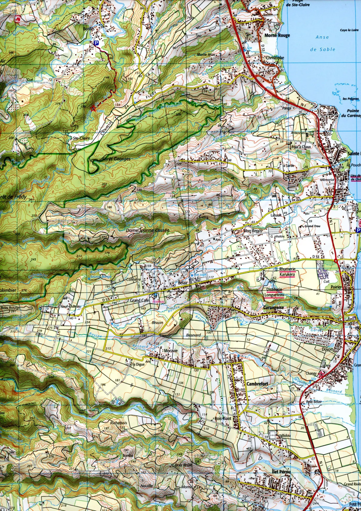 Bild: 9782758552505 | Basse Terre - Les Saintes - La Désirades 1:25 000 | (Land-)Karte