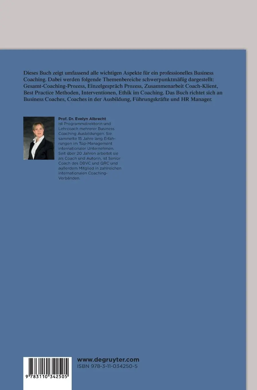 Rückseite: 9783110342505 | Business Coaching | Ein Praxis-Lehrbuch | Evelyn Albrecht | Buch