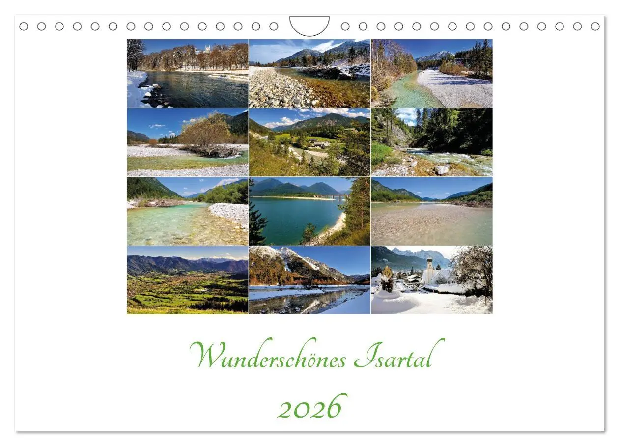 Cover: 9783516032505 | Wunderschönes Isartal 2026 (Wandkalender 2026 DIN A4 quer),...