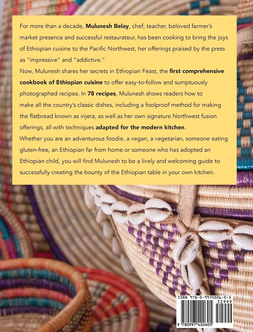 Rückseite: 9780997402605 | Ethiopian Feast | The Crown Jewel of African Cuisine | Mulunesh Belay