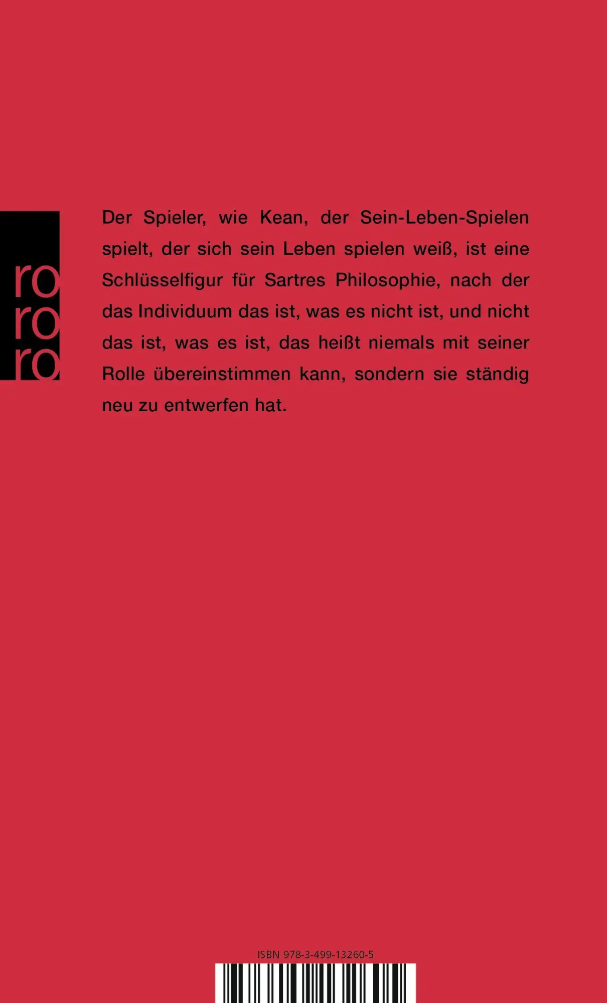 Rückseite: 9783499132605 | Kean | Nach Alexandre Dumas d. Ä. - Stück in fünf Akten | Sartre