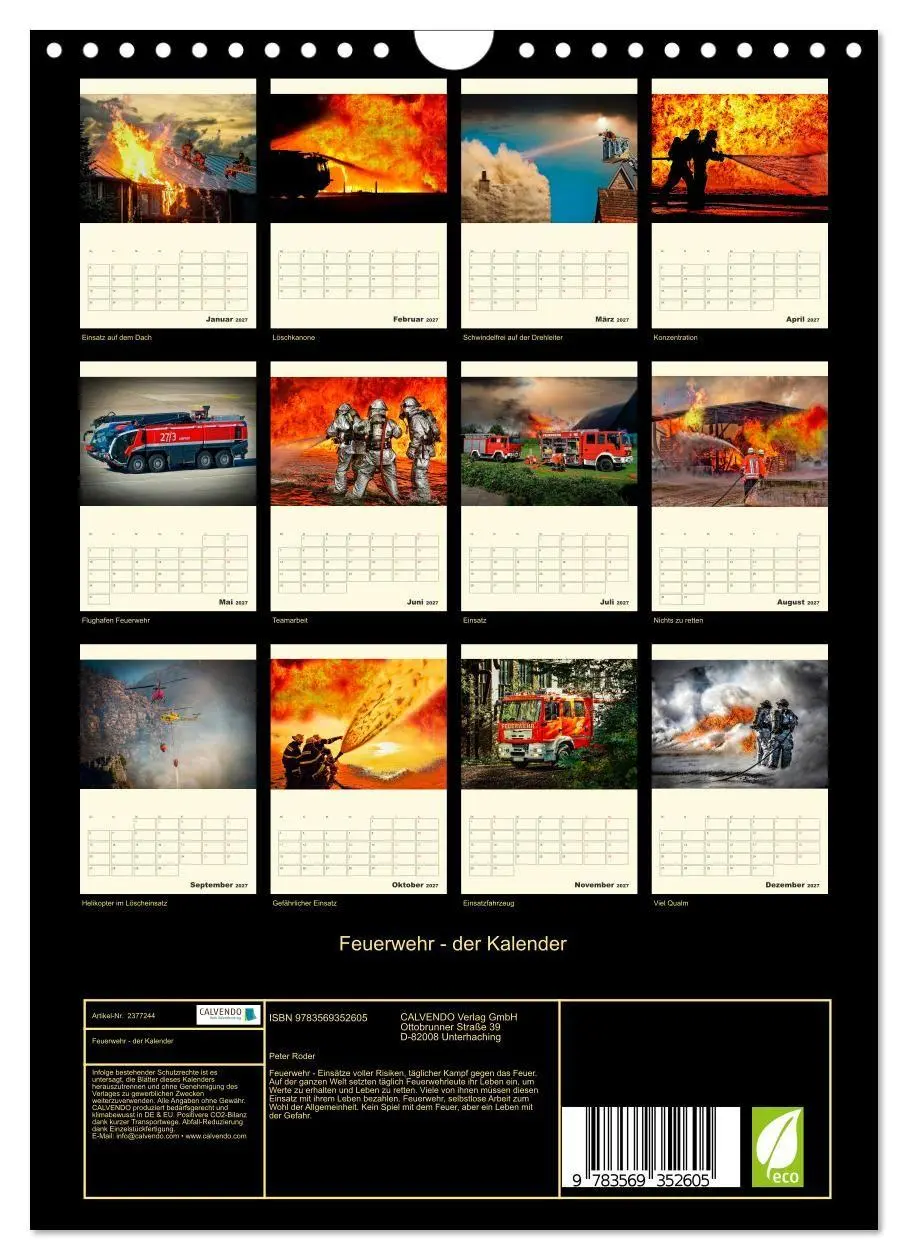 Bild: 9783569352605 | Feuerwehr - der Kalender (Wandkalender 2027 DIN A4 hoch), CALVENDO...
