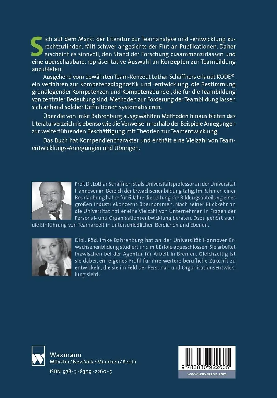 Rückseite: 9783830922605 | Kompetenzorientierte Teamentwicklung | Imke Bahrenburg (u. a.) | Buch