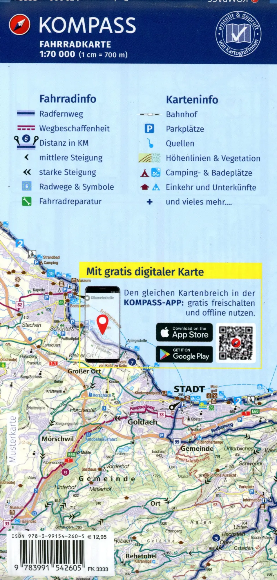 Bild: 9783991542605 | KOMPASS Fahrradkarte 3333 Bodensee 1:70.000 | reiß- und wetterfest