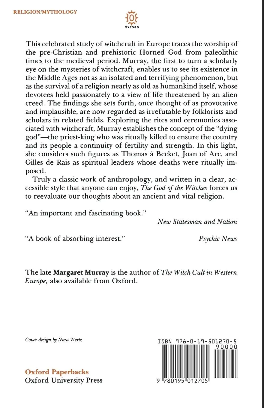 Rückseite: 9780195012705 | The God of the Witches | Margaret Murray | Taschenbuch | Englisch