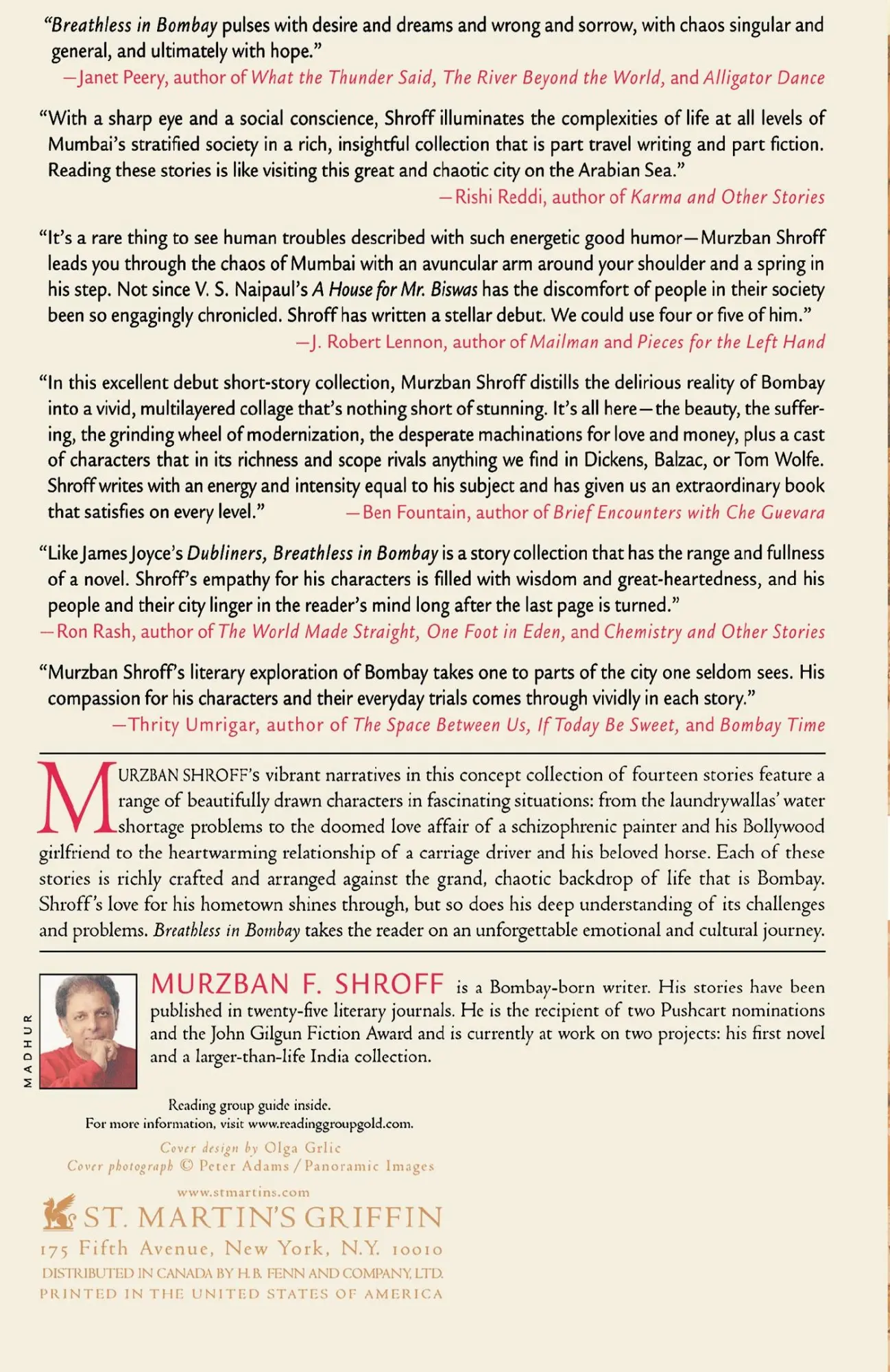 Rückseite: 9780312372705 | Breathless in Bombay | Murzban F. Shroff | Taschenbuch | Englisch
