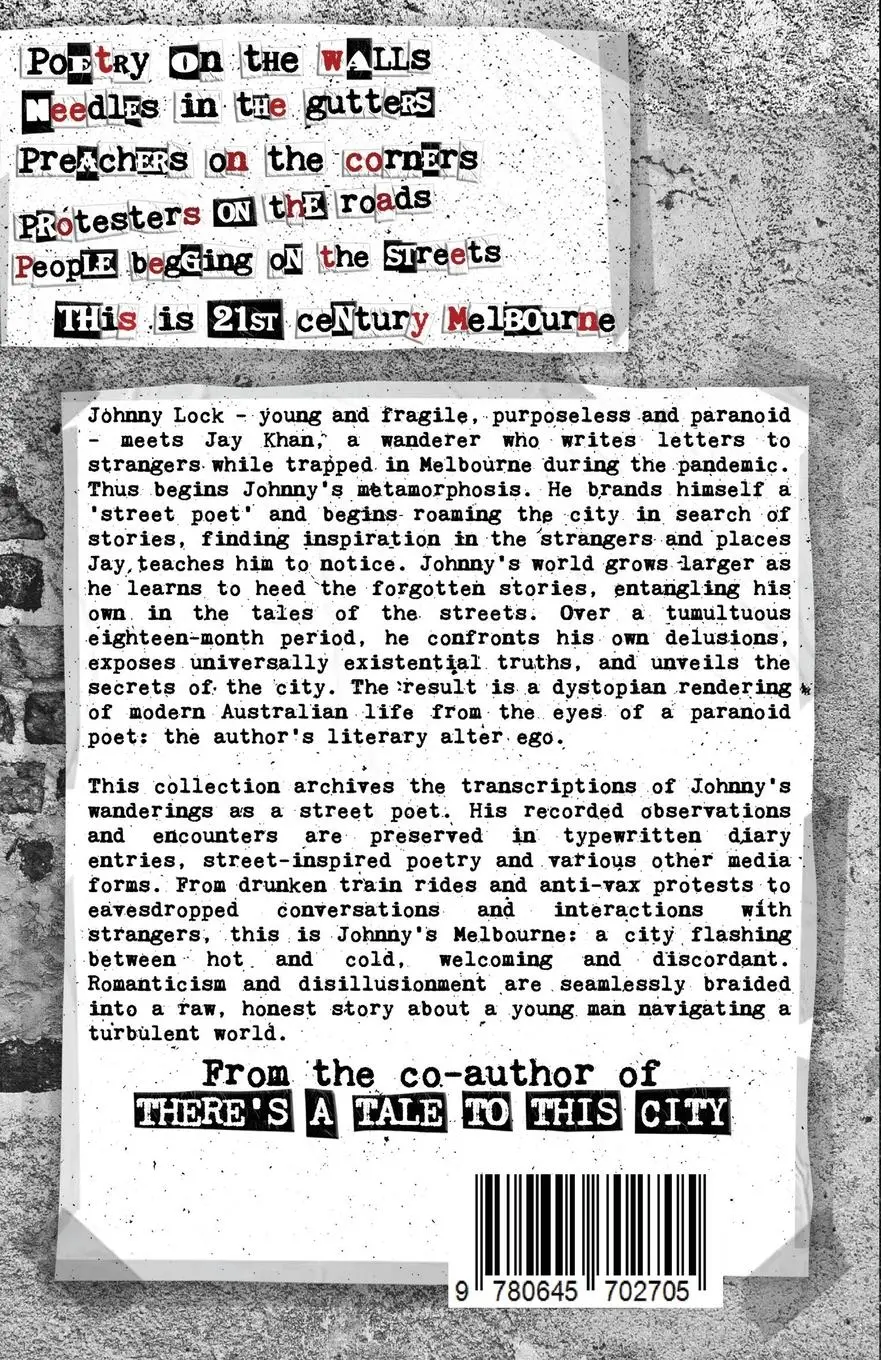 Rückseite: 9780645702705 | The Street Poet | The Journals of a Paranoid Man | Jaidyn L Attard