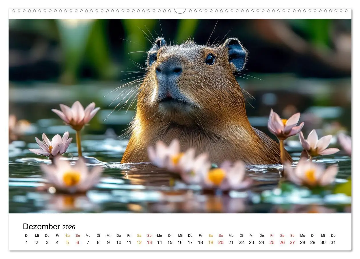 Bild: 9783457302705 | Capybara - liebenswertes großes Wasserschwein (Wandkalender 2026...