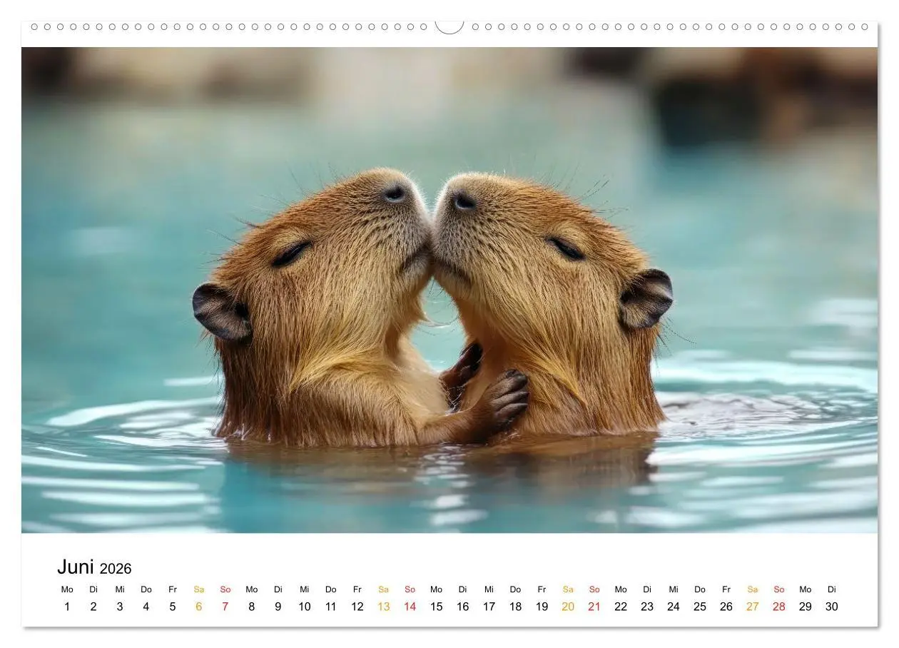 Bild: 9783457302705 | Capybara - liebenswertes großes Wasserschwein (Wandkalender 2026...