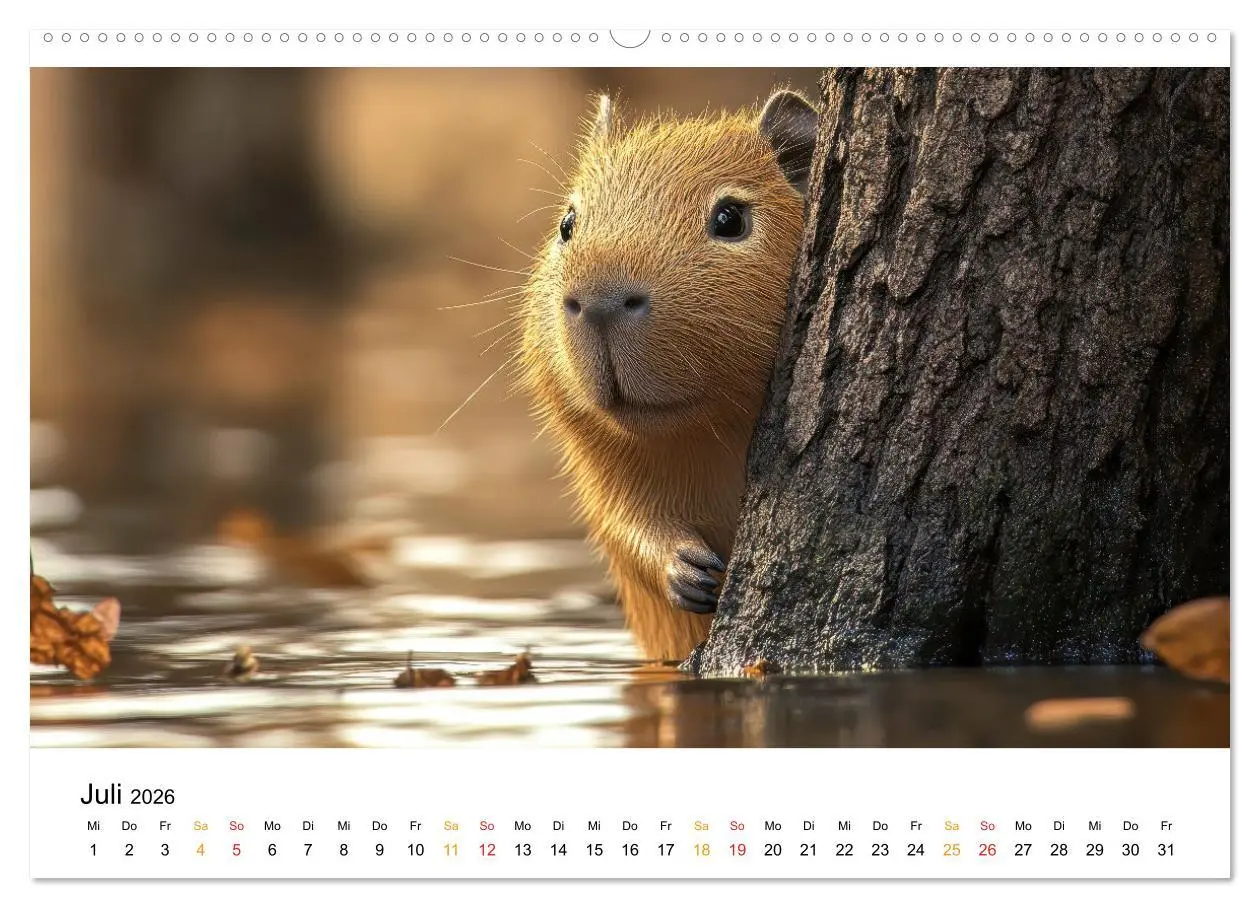 Bild: 9783457302705 | Capybara - liebenswertes großes Wasserschwein (Wandkalender 2026...