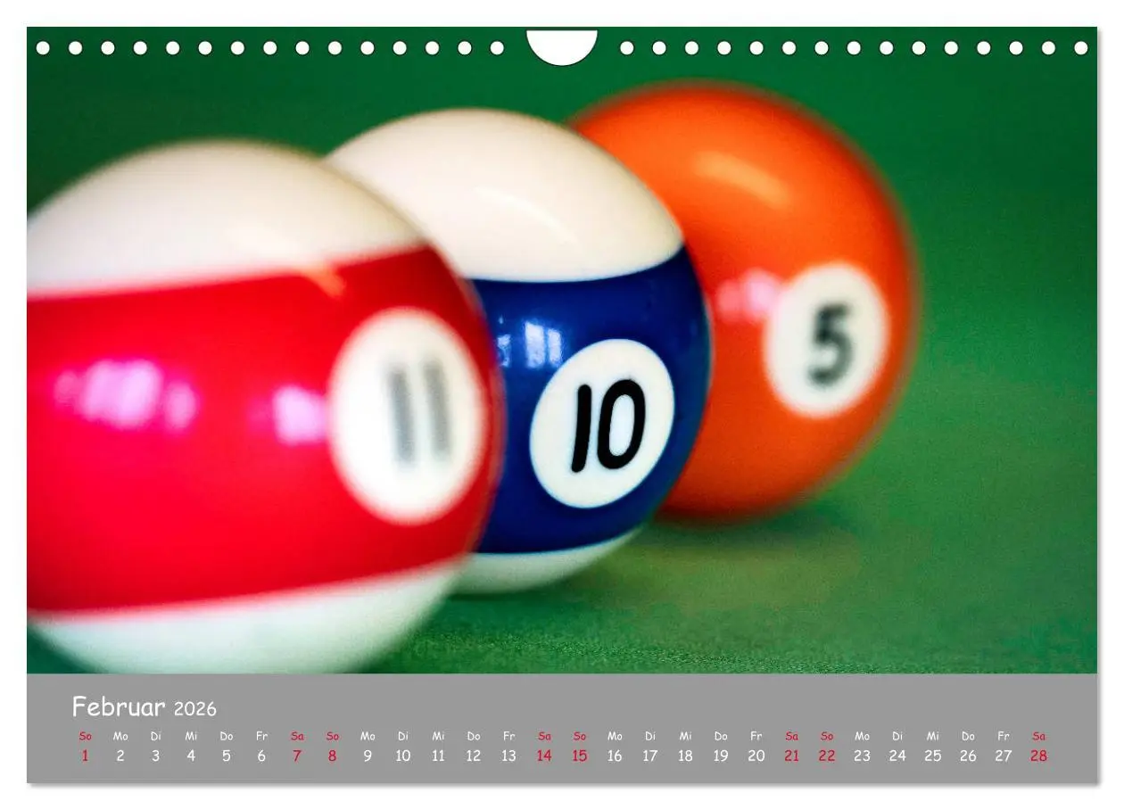 Bild: 9783457782705 | Freizeit Billard - Queue, Kugeln, Kreide und Tisch (Wandkalender...