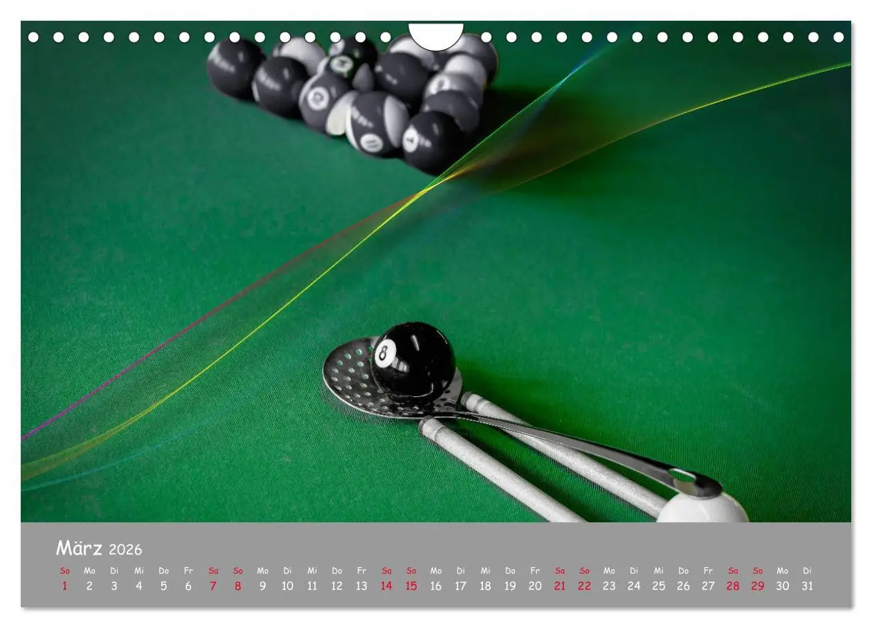 Bild: 9783457782705 | Freizeit Billard - Queue, Kugeln, Kreide und Tisch (Wandkalender...