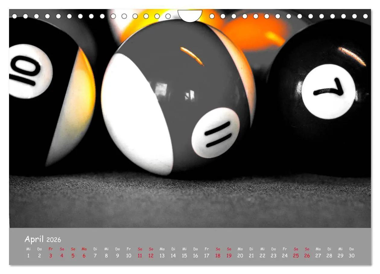 Bild: 9783457782705 | Freizeit Billard - Queue, Kugeln, Kreide und Tisch (Wandkalender...