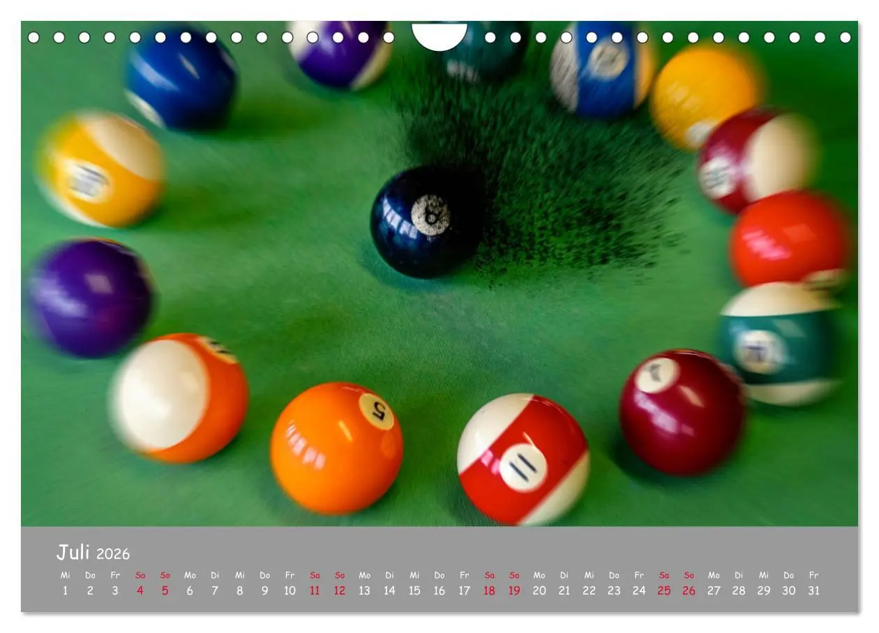 Bild: 9783457782705 | Freizeit Billard - Queue, Kugeln, Kreide und Tisch (Wandkalender...