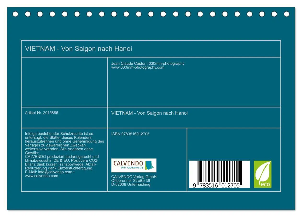 Bild: 9783516012705 | VIETNAM - Von Saigon nach Hanoi (Tischkalender 2026 DIN A5 quer),...