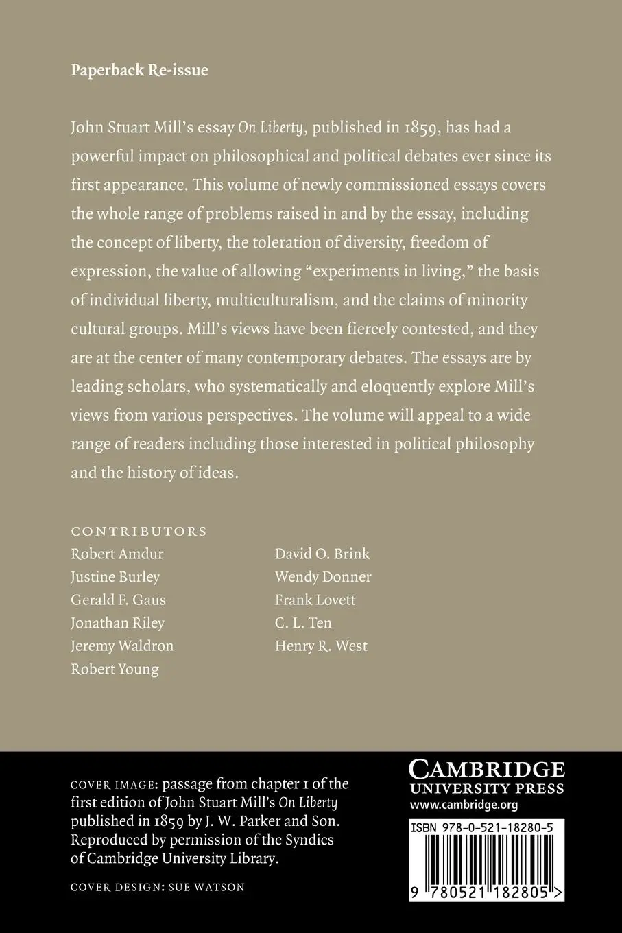 Rückseite: 9780521182805 | Mill's on Liberty | A Critical Guide | C. L. Ten | Taschenbuch | 2010