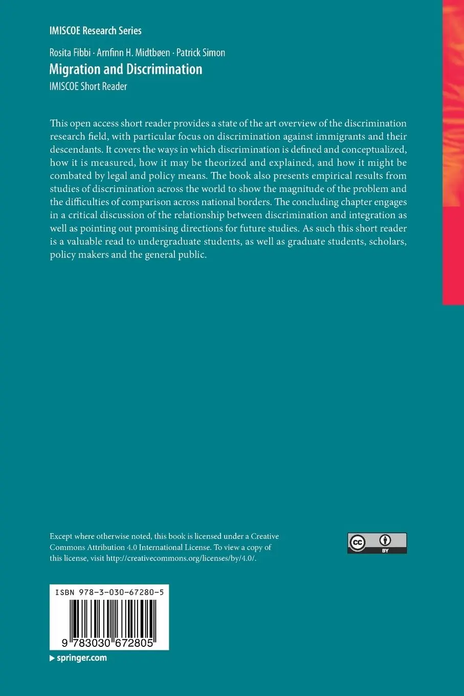 Rückseite: 9783030672805 | Migration and Discrimination | IMISCOE Short Reader | Fibbi (u. a.)