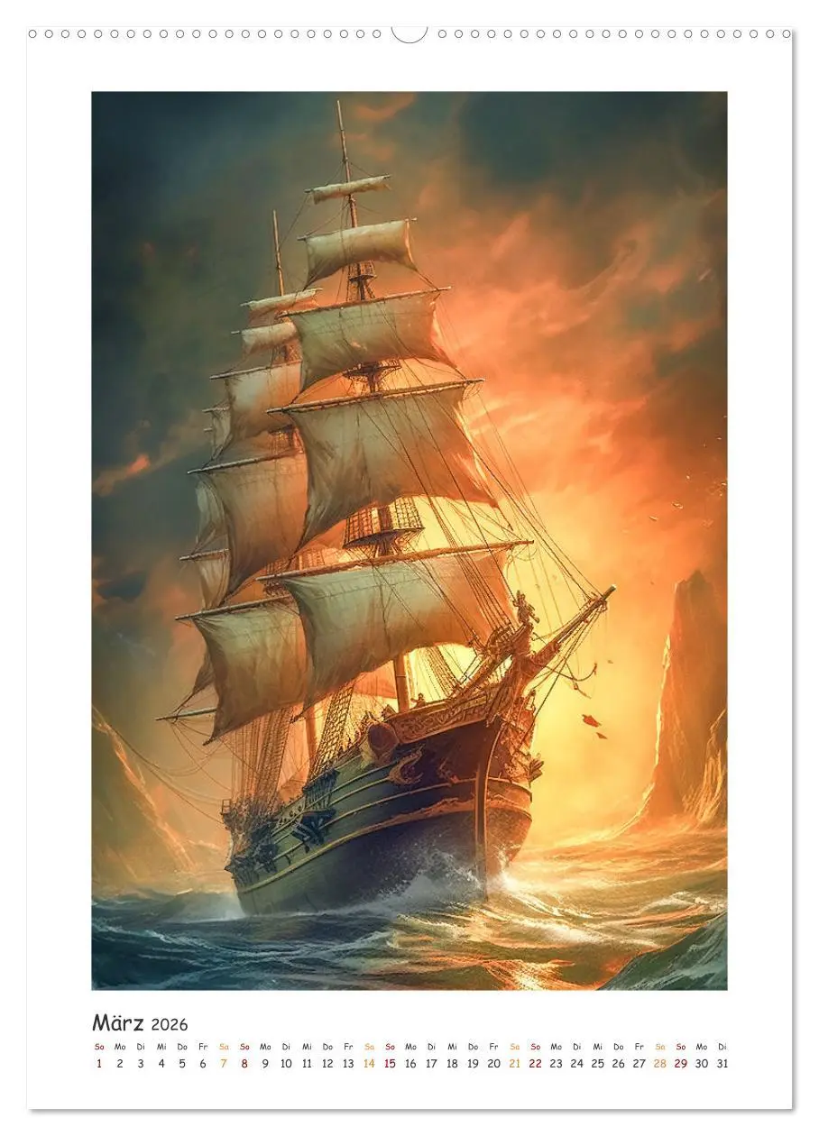 Bild: 9783516312805 | Piratenschiffe (Wandkalender 2026 DIN A2 hoch), CALVENDO...