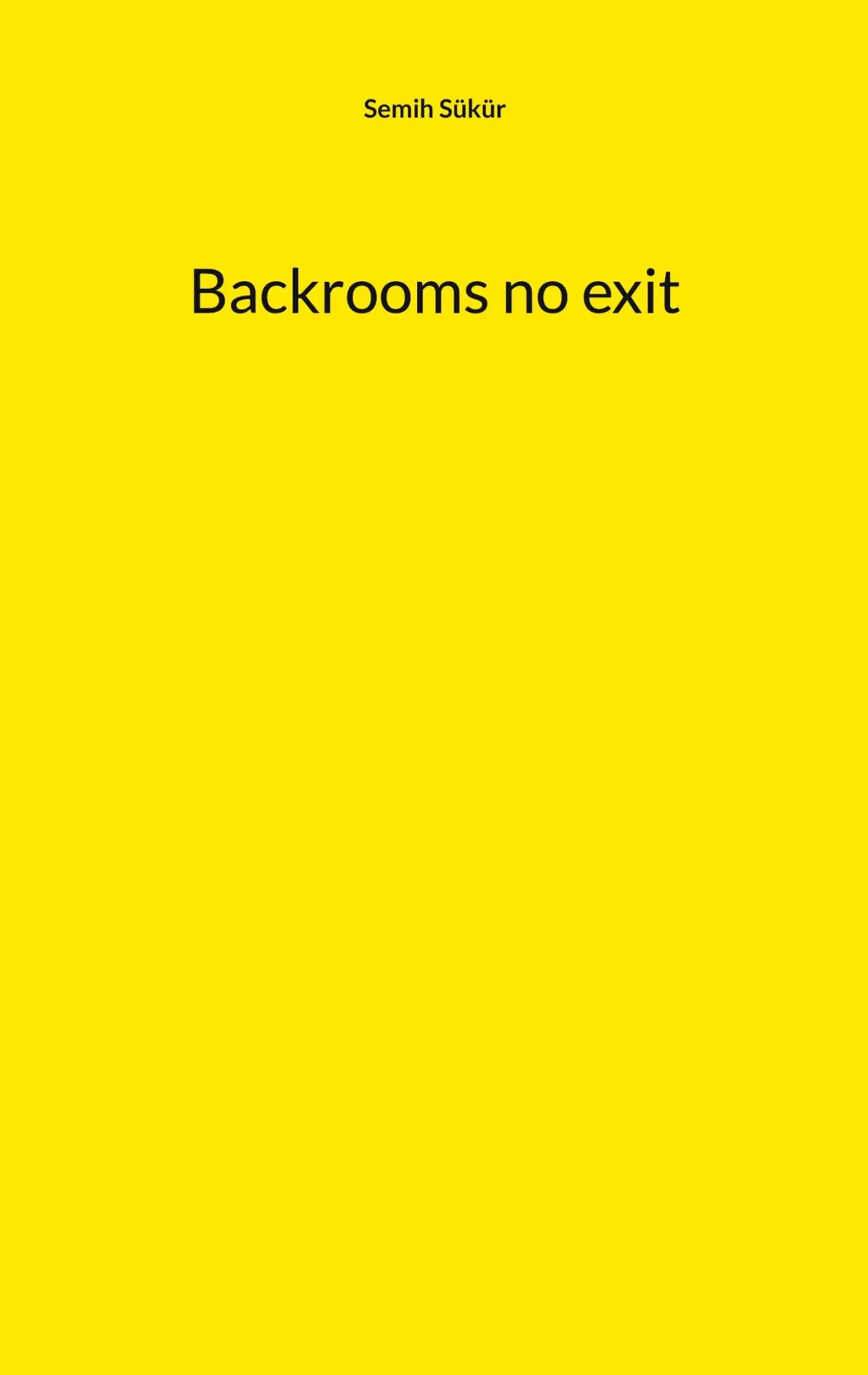 Cover: 9783734732805 | Backrooms no exit | Semih Sükür | Taschenbuch | 66 S. | Deutsch | 2023