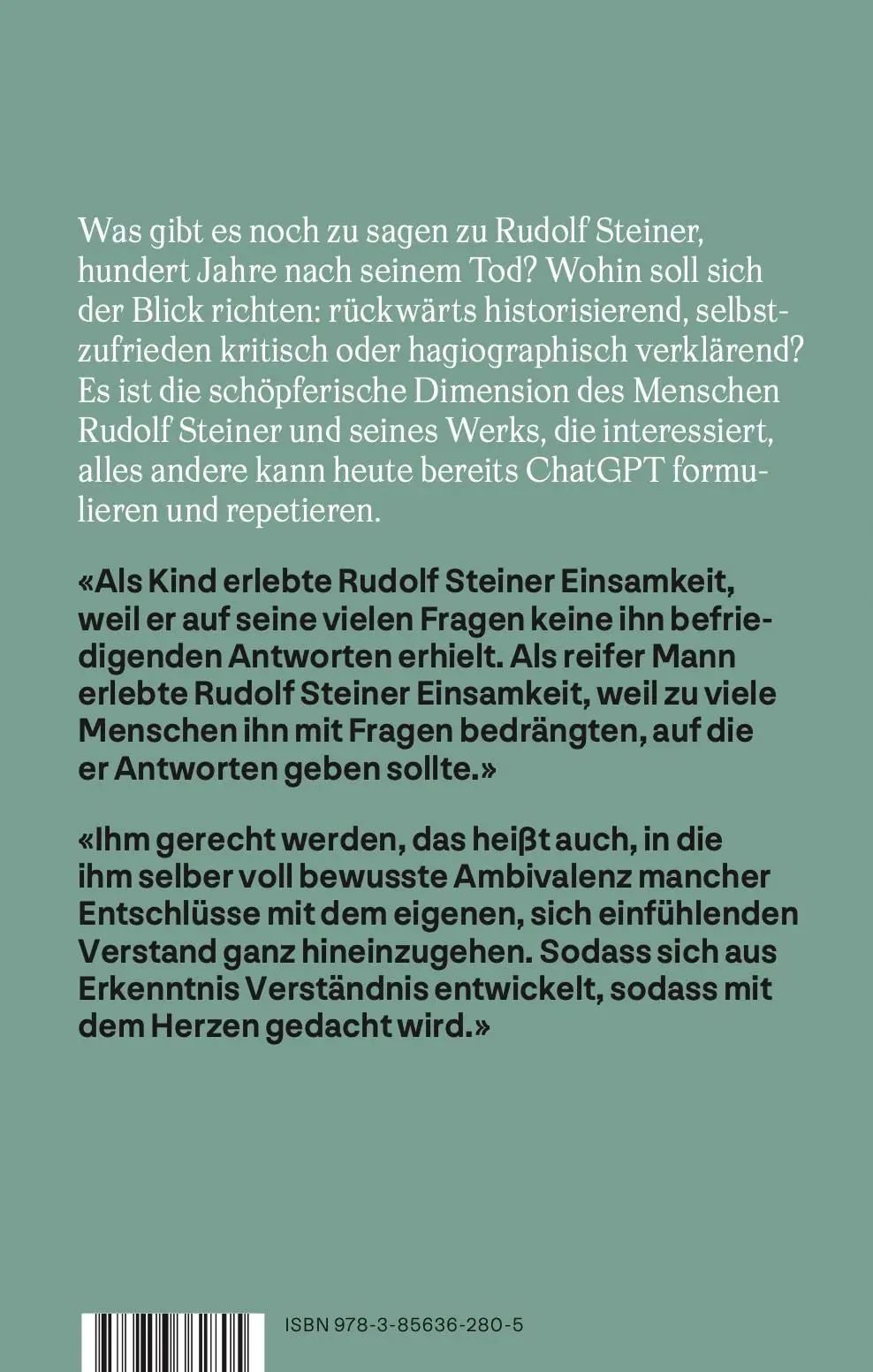 Rückseite: 9783856362805 | Unter den Augen des Himmels | Das Leben Rudolf Steiners | Laudert