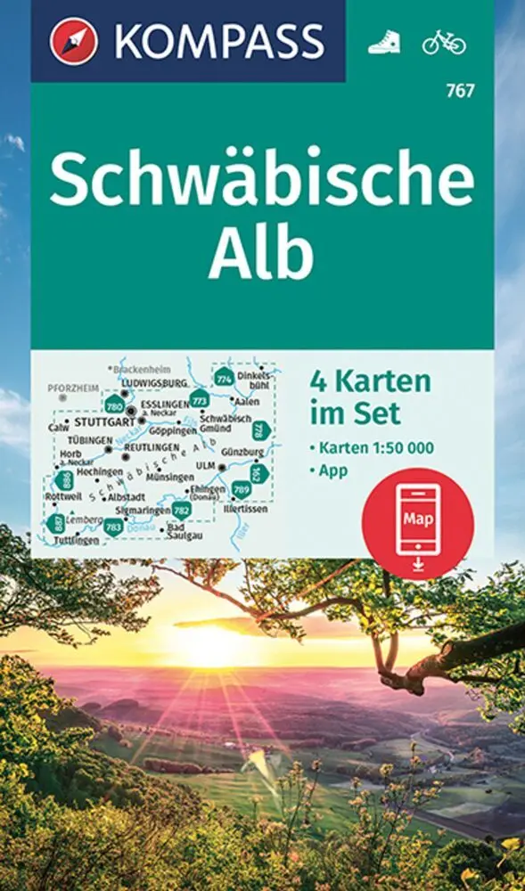 Cover: 9783991212805 | KOMPASS Wanderkarten-Set 767 Schwäbische Alb (4 Karten) 1:50.000