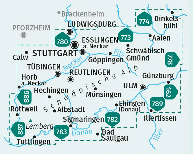 Bild: 9783991212805 | KOMPASS Wanderkarten-Set 767 Schwäbische Alb (4 Karten) 1:50.000