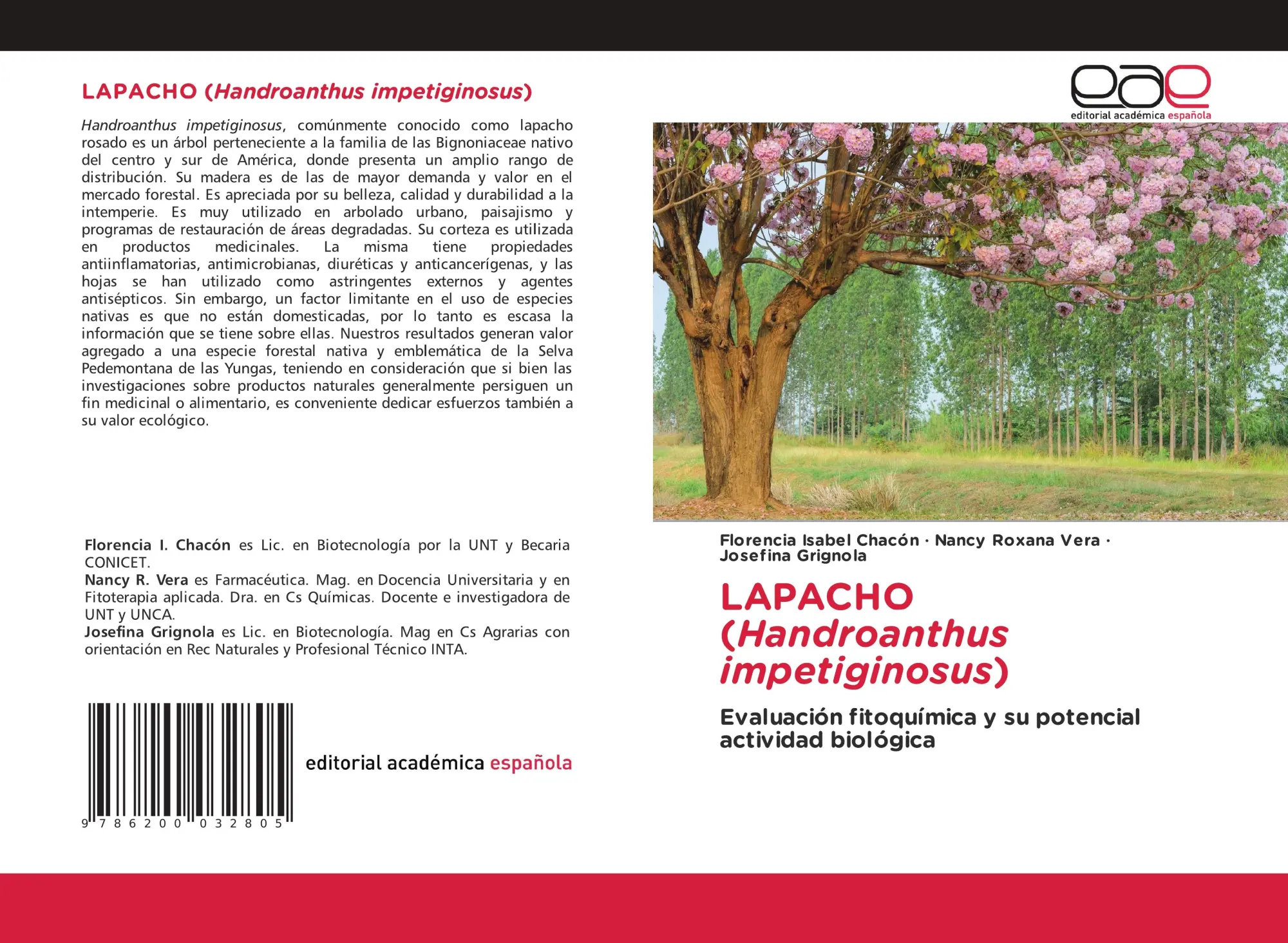 Cover: 9786200032805 | LAPACHO (Handroanthus impetiginosus) | Florencia Isabel Chacón (u. a.)