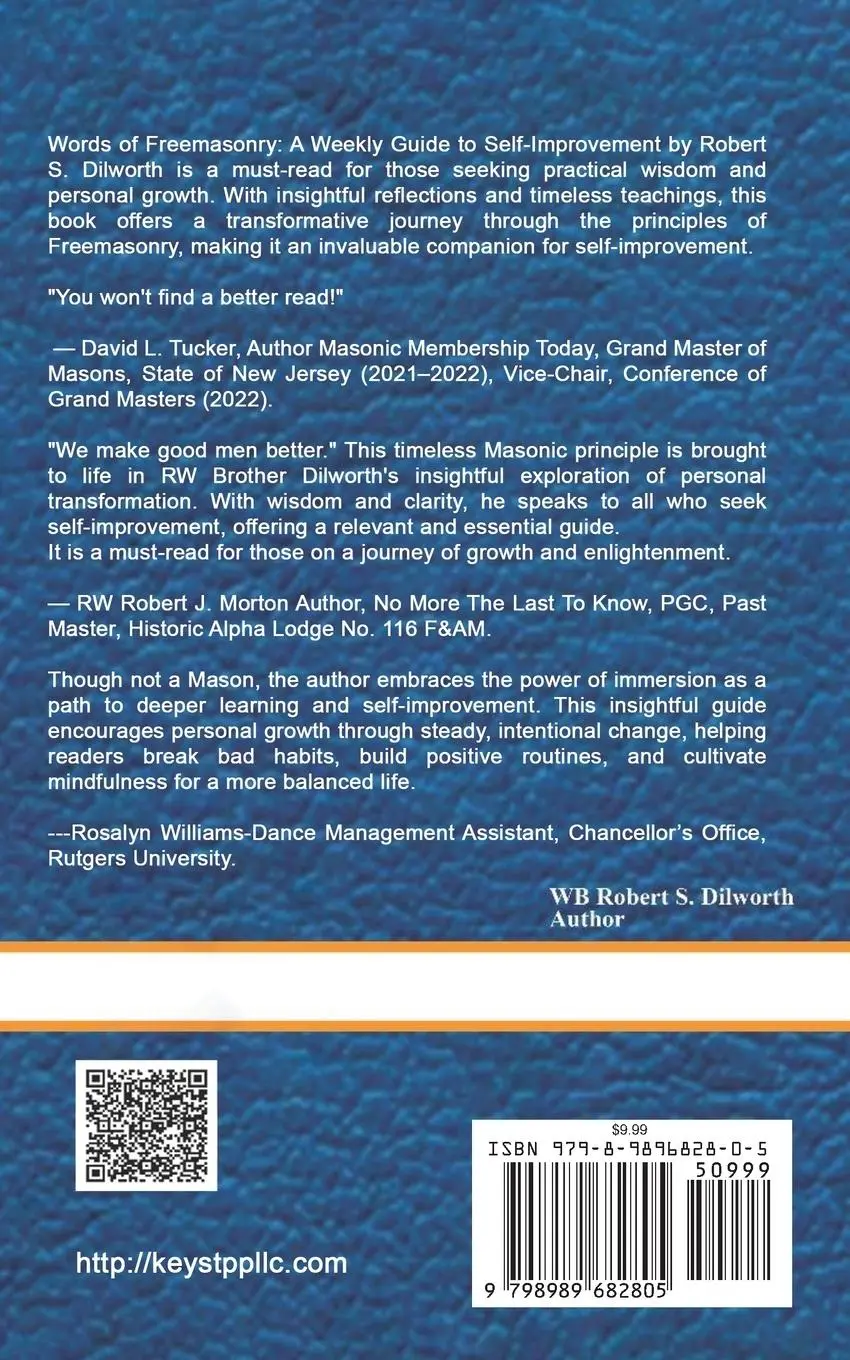 Rückseite: 9798989682805 | Words of Freemasonry; A Weekly Guide to Self Improvement | Dilworth