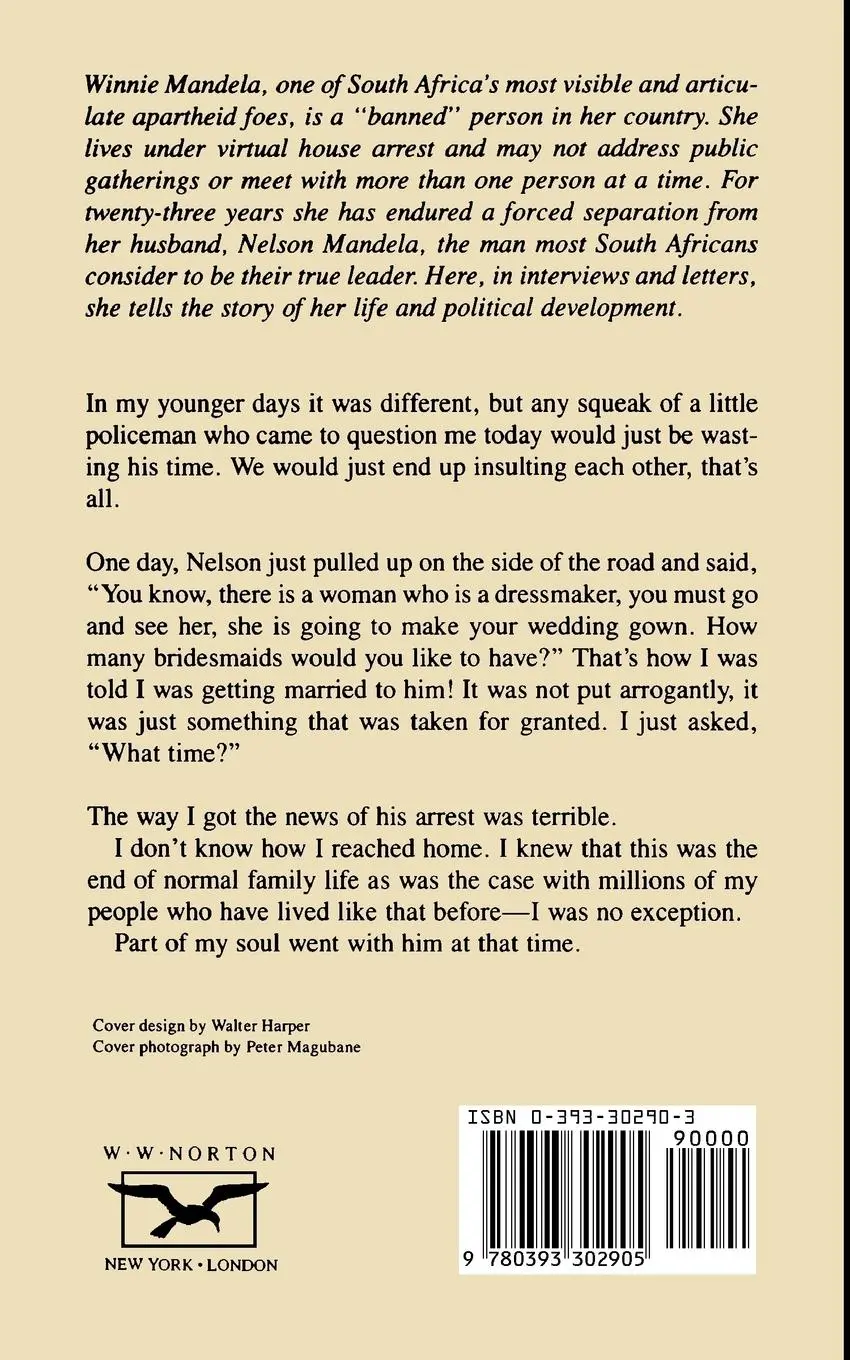 Rückseite: 9780393302905 | Part of My Soul Went with Him | Winnie Mandela | Taschenbuch | 1985