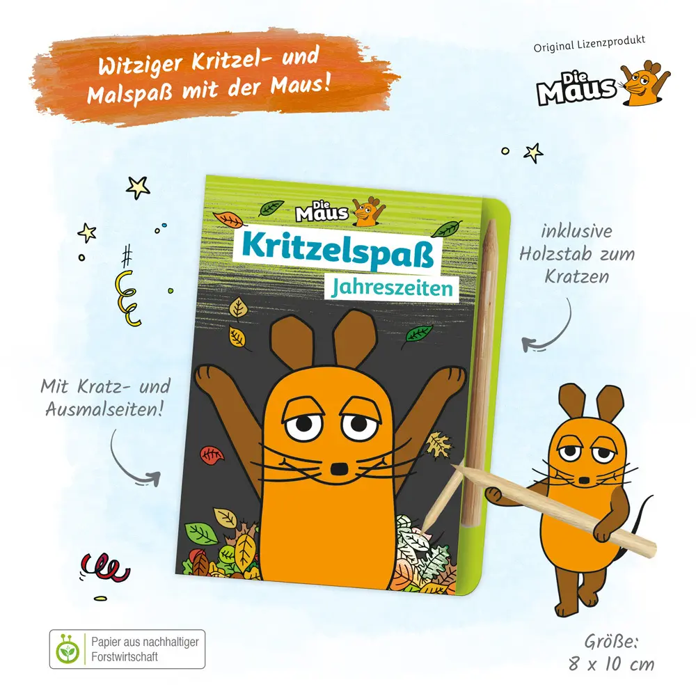 Bild: 9783988022905 | Trötsch Die Maus Mini-Kratzblock Kritzelspaß Jahreszeiten | Co.KG