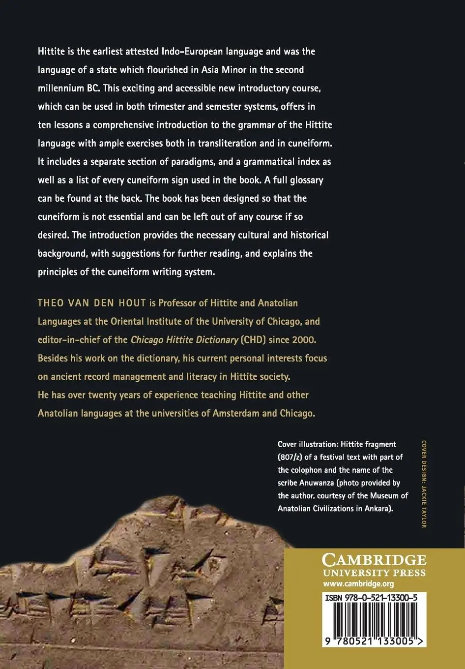 Rückseite: 9780521133005 | The Elements of Hittite | Theo Van Den Hout | Taschenbuch | Englisch