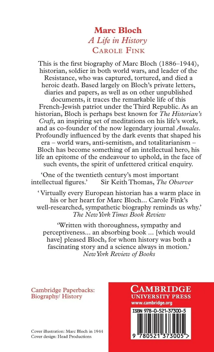 Rückseite: 9780521373005 | Marc Bloch | Carole Fink | Buch | Gebunden | Englisch | 2015