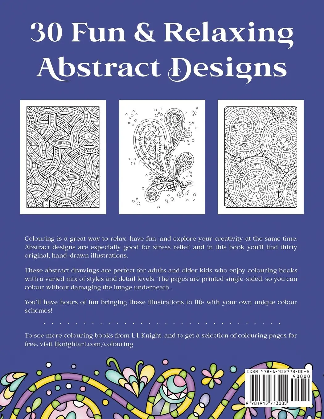 Rückseite: 9781915773005 | Adventure in Abstract Colouring Book | L. J. Knight | Taschenbuch