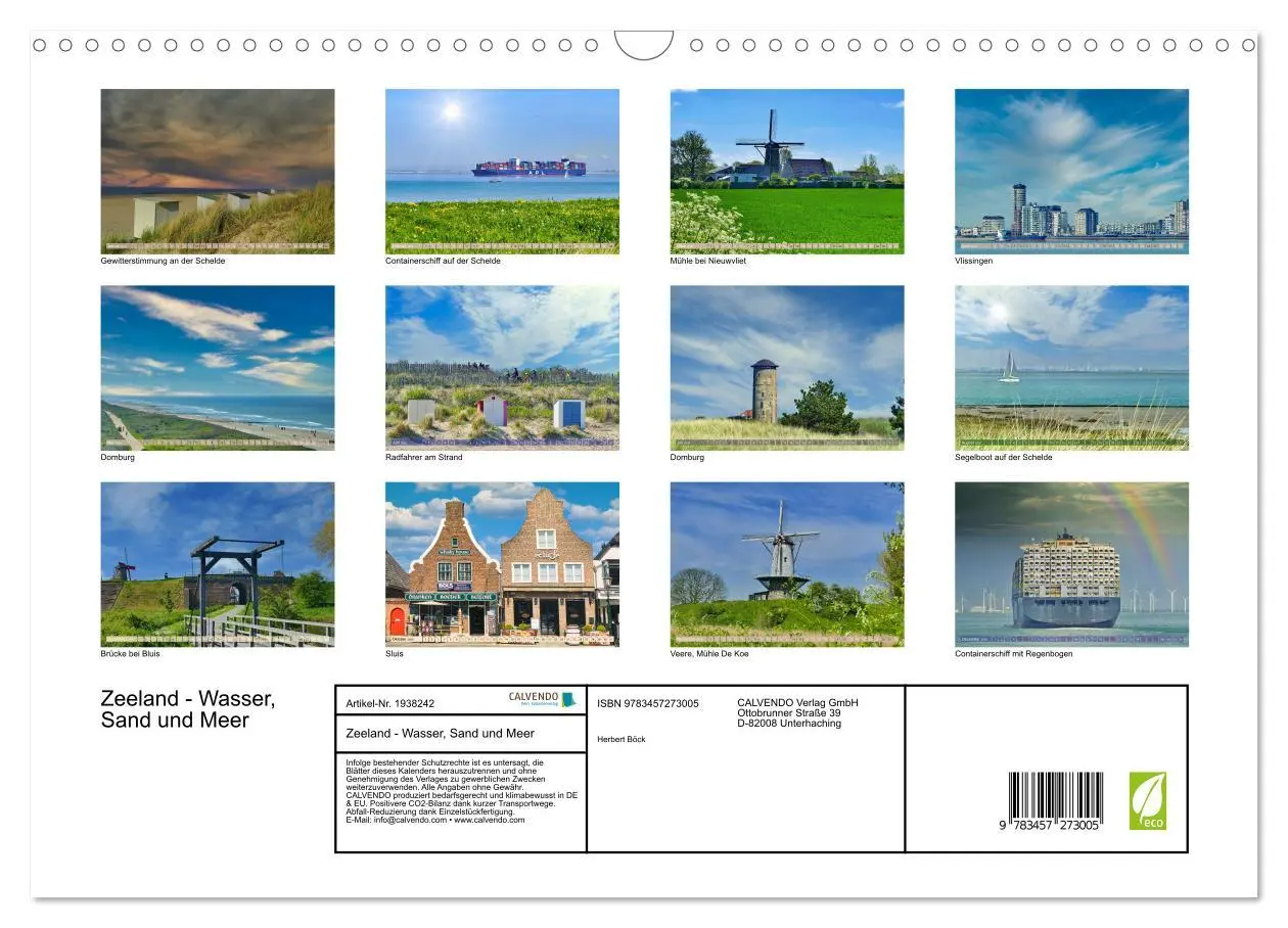 Bild: 9783457273005 | Zeeland - Wasser, Sand und Meer (Wandkalender 2026 DIN A3 quer),...