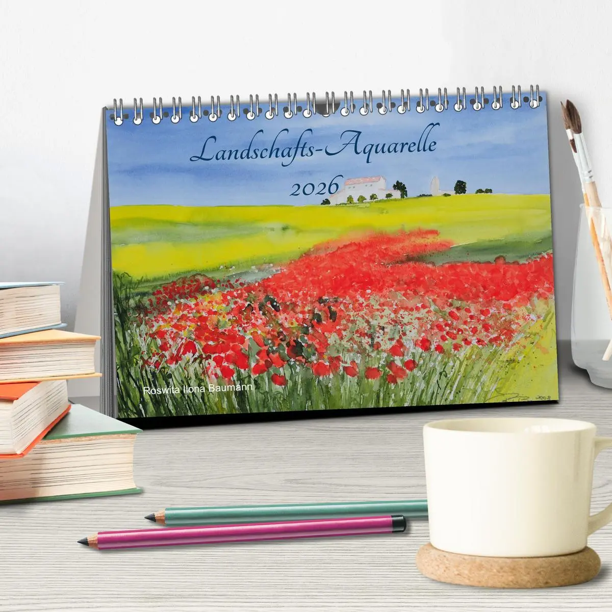 Bild: 9783457893005 | Landschafts-Aquarelle 2026 Roswita Ilona Baumann (Tischkalender...